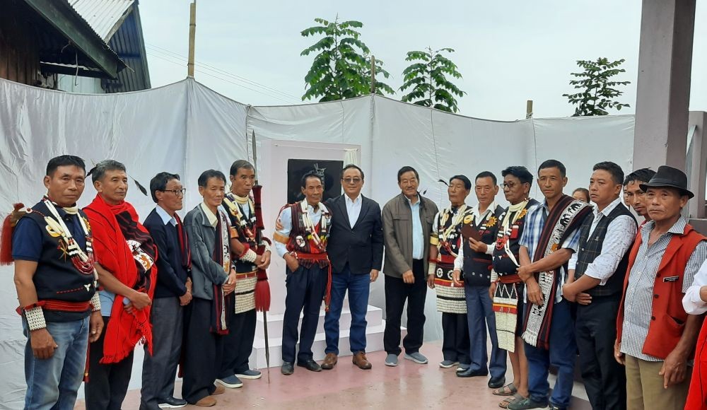 Advisor of Law & Justice, Land Revenue, TN Mannen and others during the inauguration of the monument hall cum watch tower of Longkumtoshi Pongen at Pongen Salang, Longkhum village on October 24.